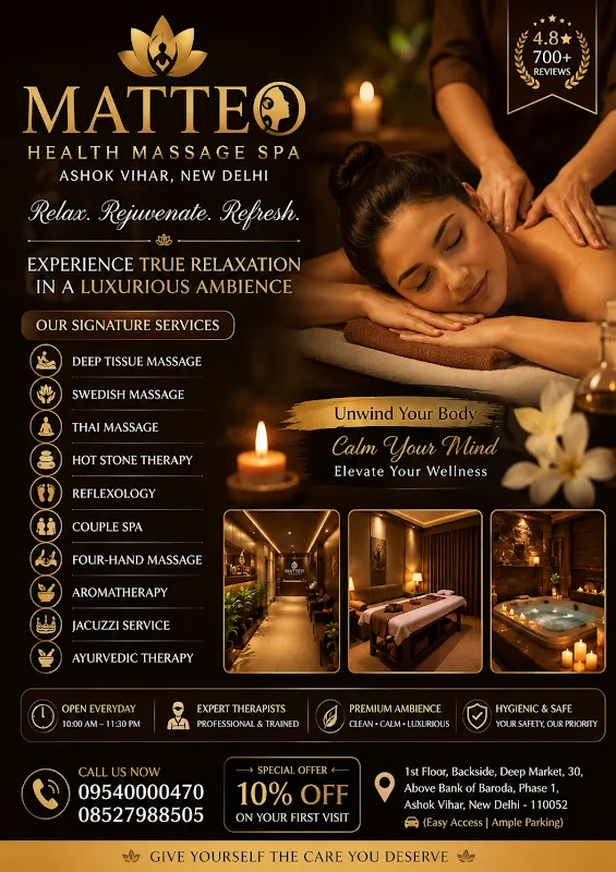 Matteo Health Massage Spa Ashok Vihar - Luxury Spa In Ashok Vihar Model Town Delhi