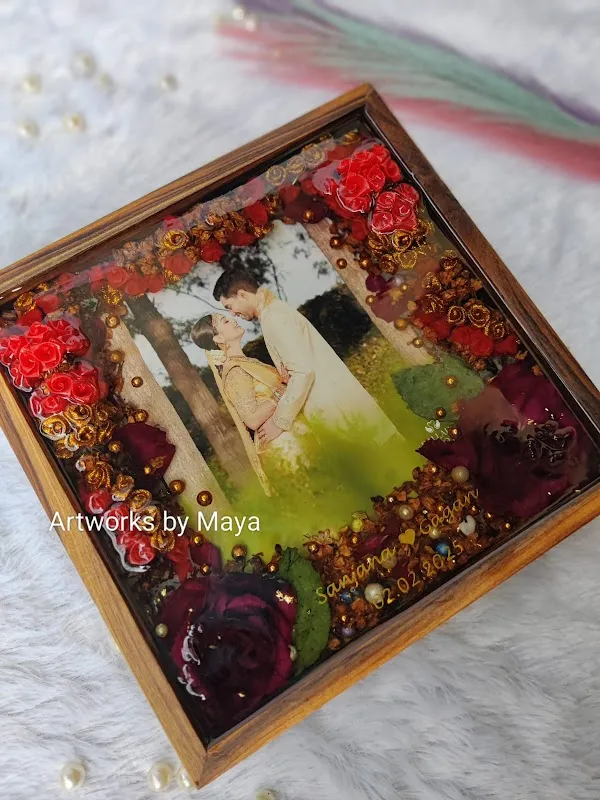 Artworks by Maya | Resin Artist, Bangalore | Garland Preservation | Resin Classes & Corporate Workshop