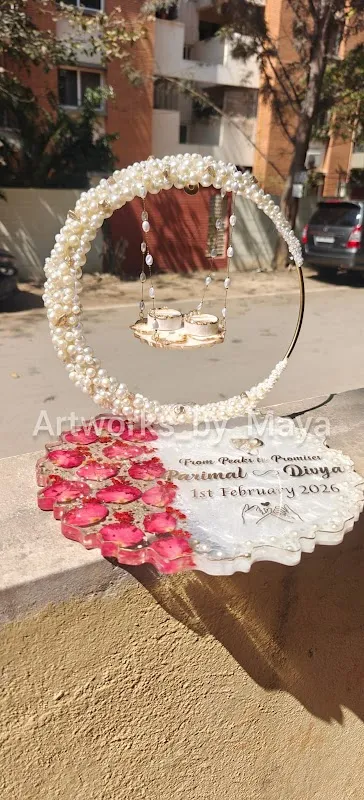 Artworks by Maya | Resin Artist, Bangalore | Garland Preservation | Resin Classes & Corporate Workshop