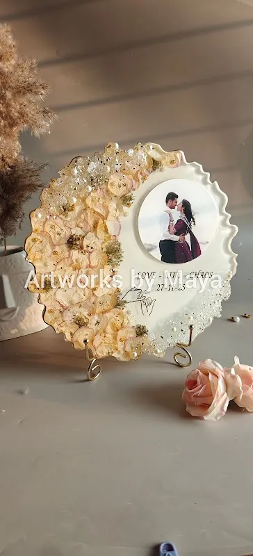 Artworks by Maya | Resin Artist, Bangalore | Garland Preservation | Resin Classes & Corporate Workshop