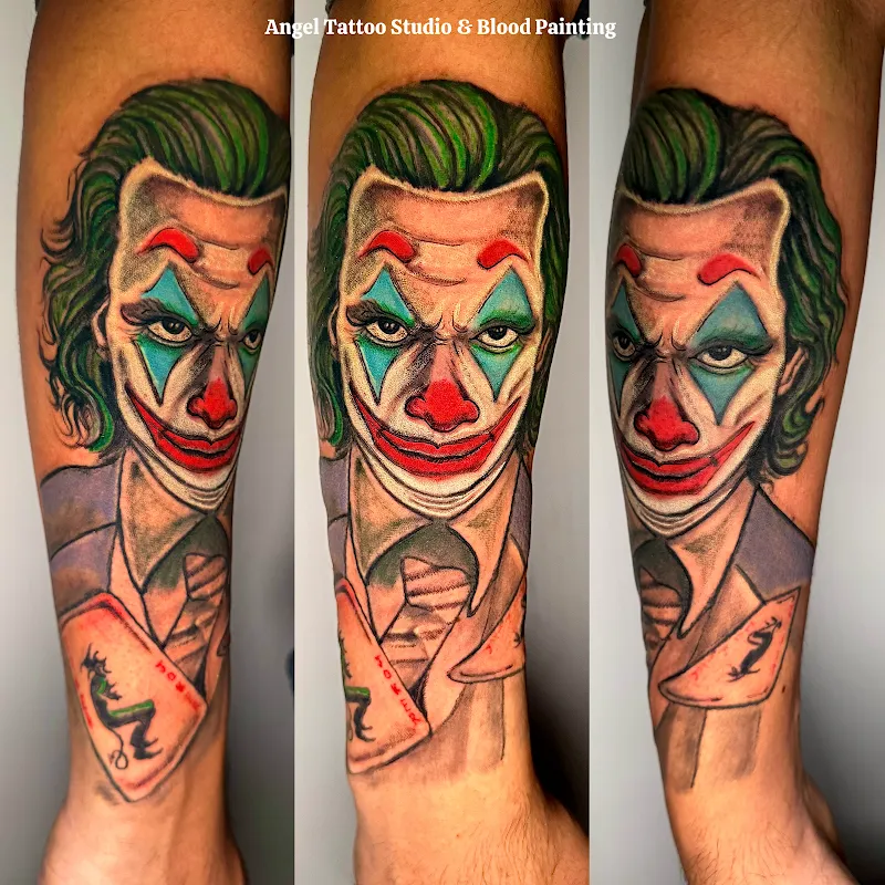 Angel tattoo studio and Blood painting Blood Art and Blood drawing