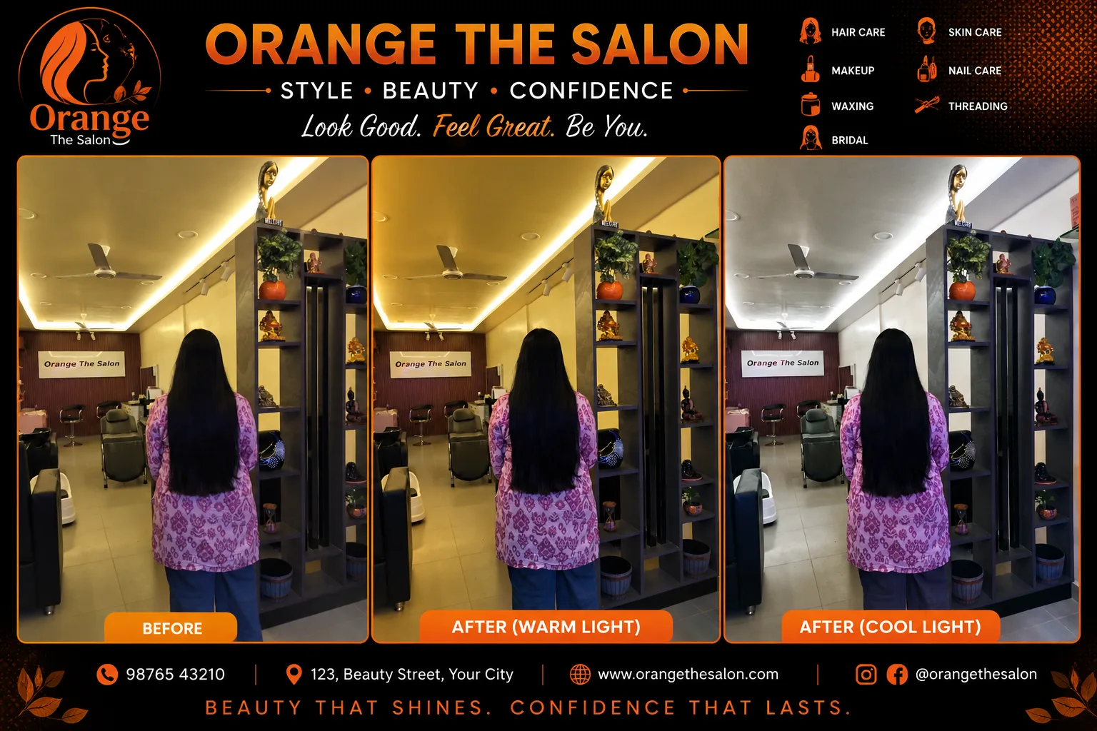 Orange the salon- Hair & Beauty Salon | Bridal Styling | Hair Treatment | Nail Art & Facial | Hyderabad