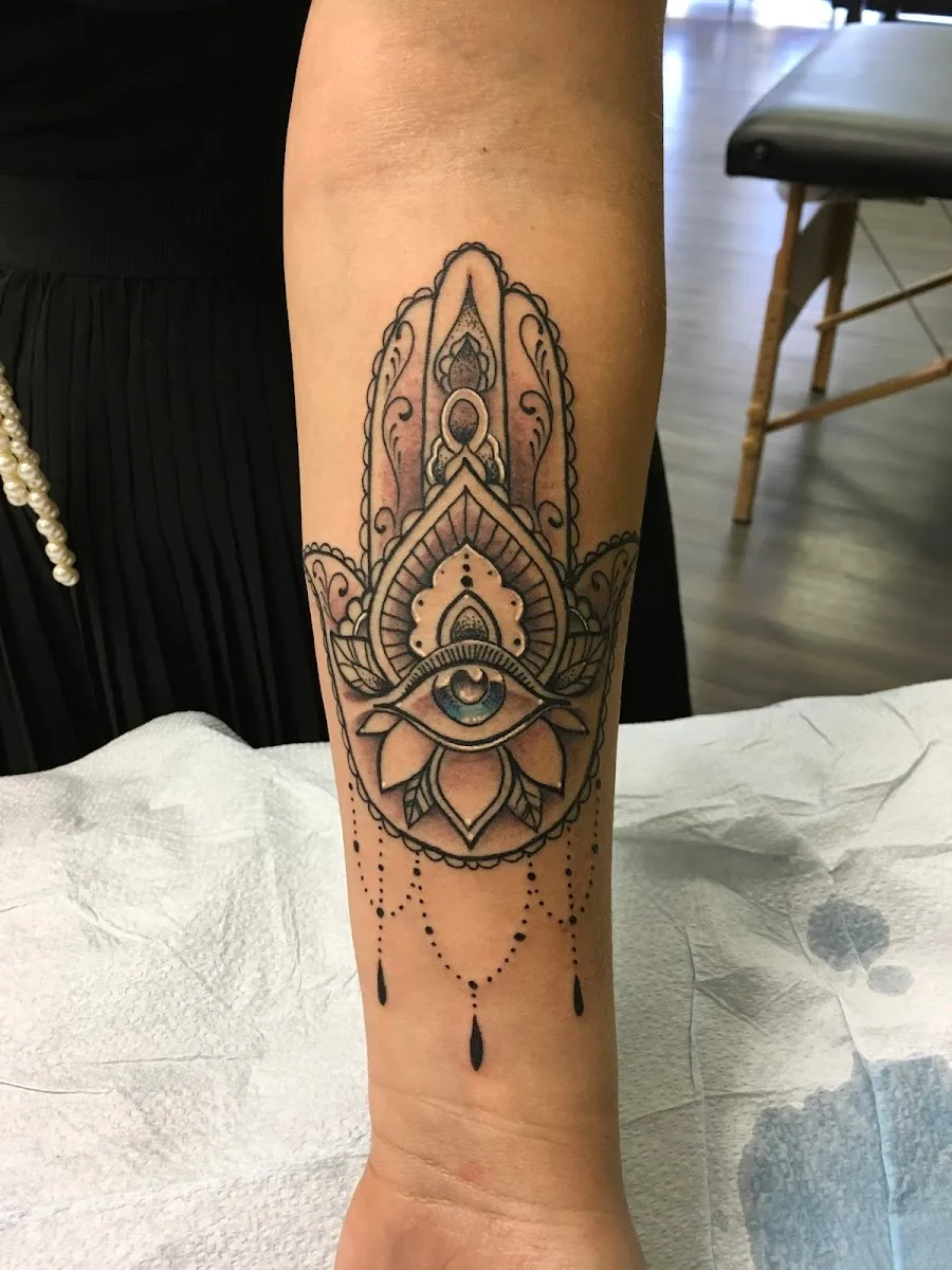 Skull and Lotus Tattoo
