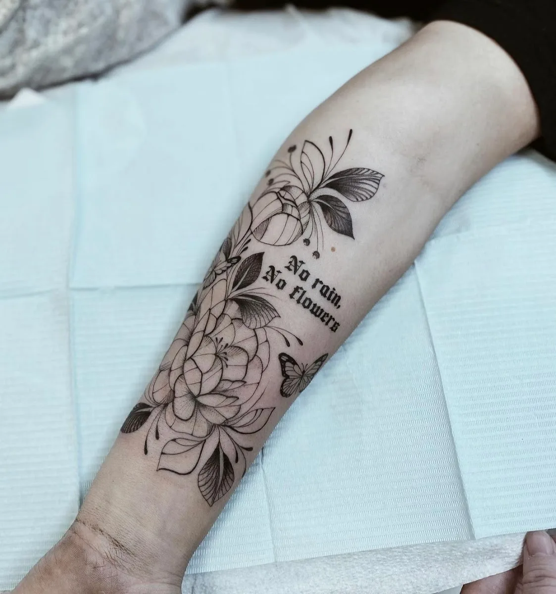 Skull and Lotus Tattoo