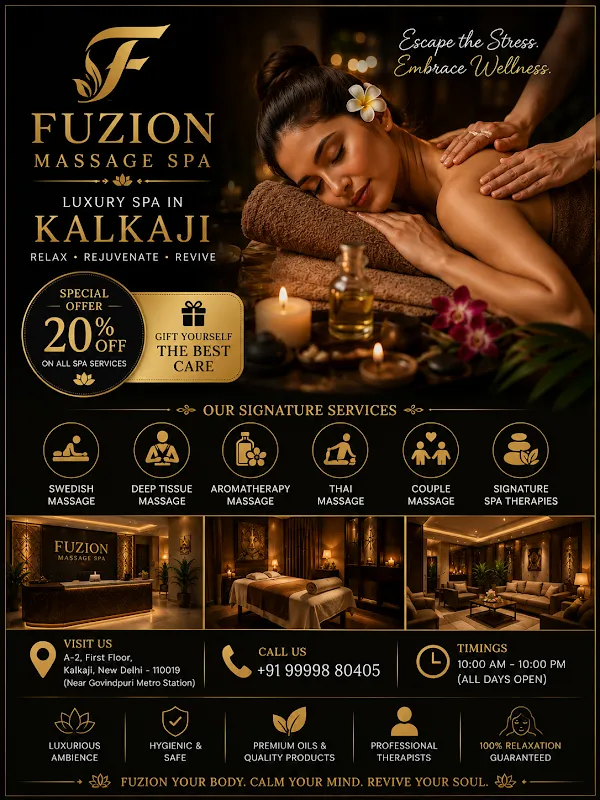 Fuzion Massage Spa Kalkaji | Luxury Spa In Kalkaji