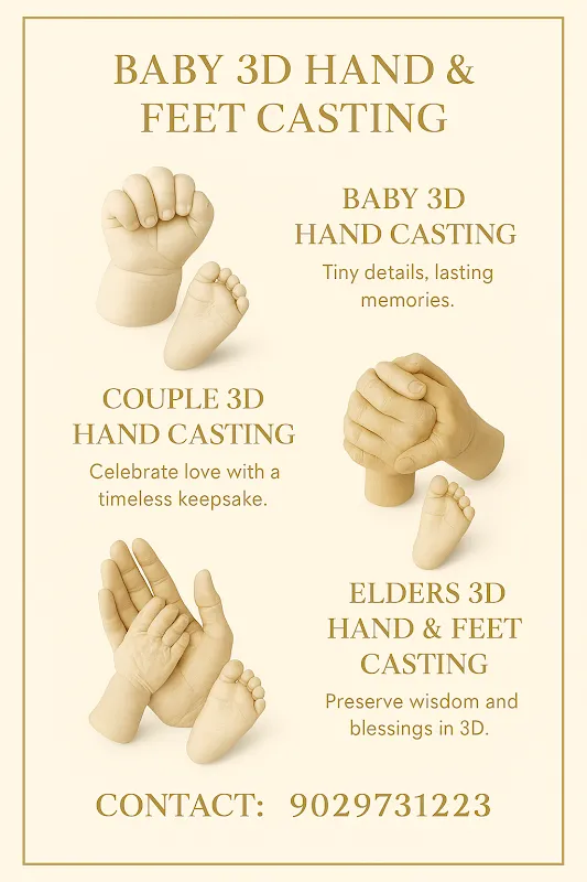 Casting Studio | baby hand feet impression | couple hand casting | family hand casting