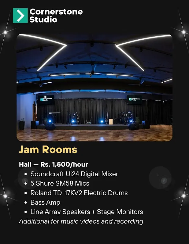 Cornerstone Studio - Live Events | Podcast Recording | Production Shoots | Jam Room