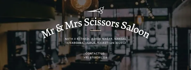 Mr & Mrs scissors unisex saloon