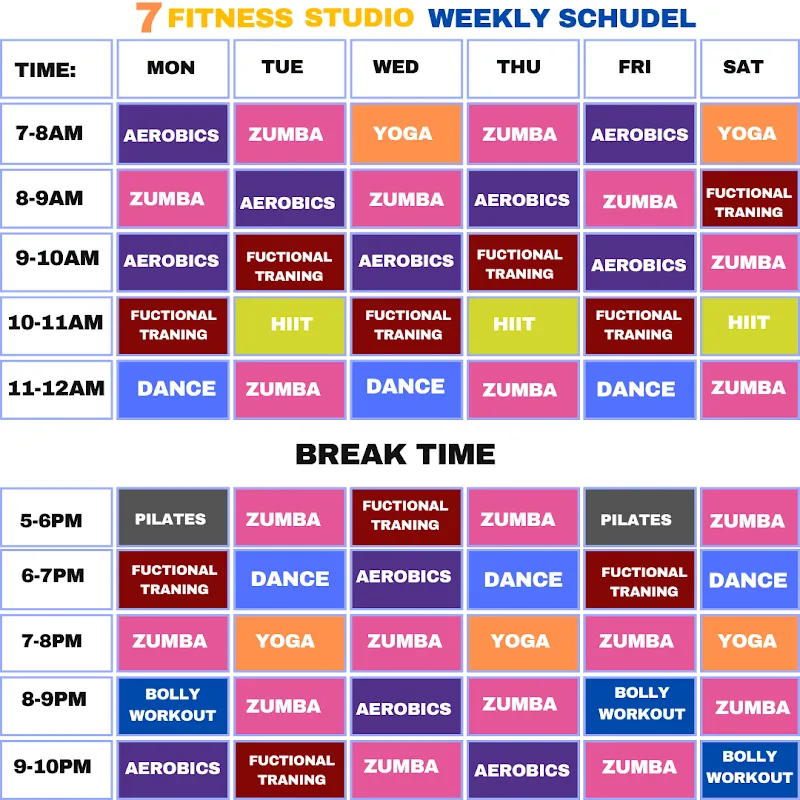 7 fitness studio zumba yoga Aerobics
