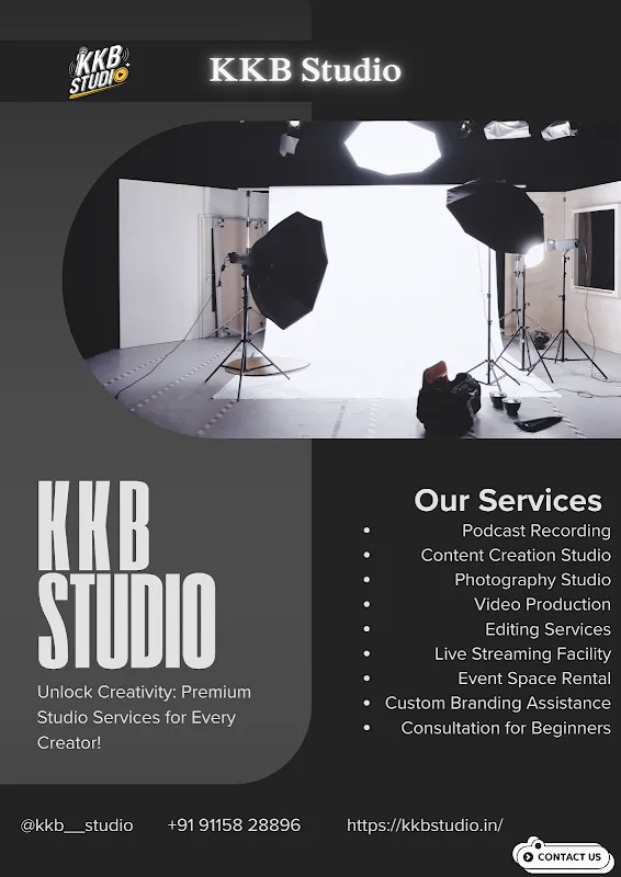 KKB - Best Podcast & Photography Studio Rental in GTB Nagar, Delhi | All-Inclusive Content Creation Services